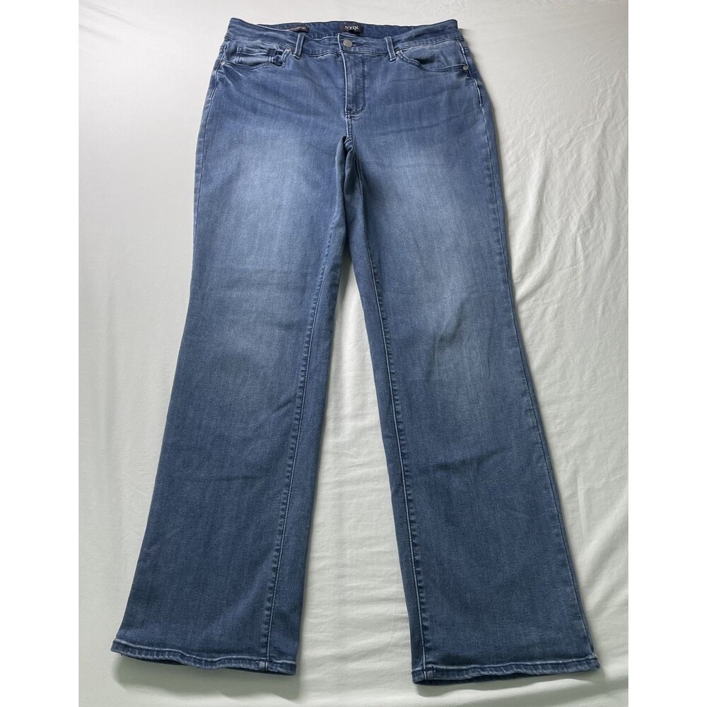 NYDJ Marilyn Straight Leg Jeans Blue High Rise Women Size 14